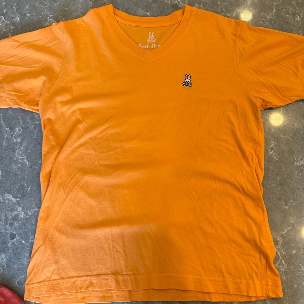 Psycho Bunny Boys Orange V-Neck Shirt
